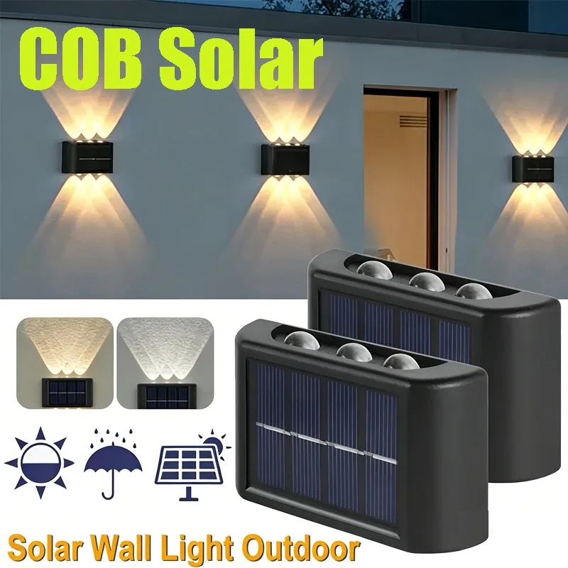 Outdoor Lighting For Garden - COB Solar Wall Lamp Outdoor Waterproof