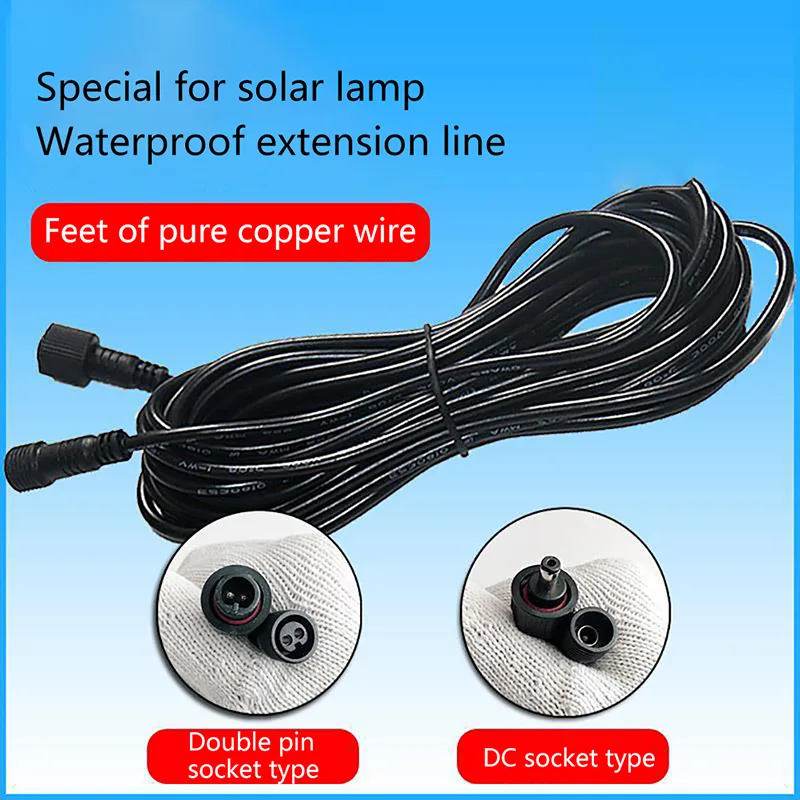 Outdoor Lighting Extension Cable - Universal Portable Solar Spotlights 5M 10M