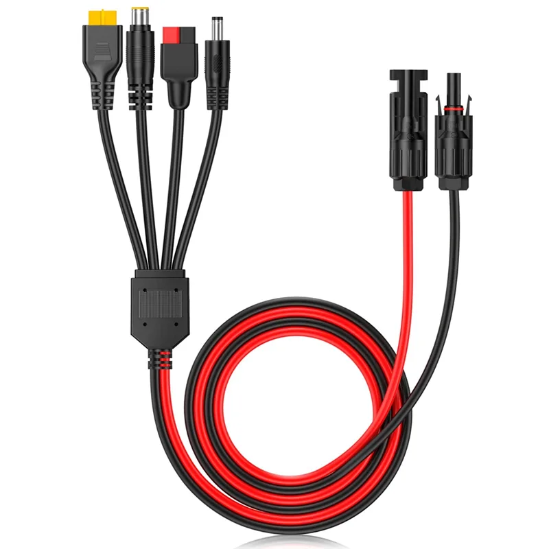 Outdoor Lighting Extension Cable - A01F-4-In-1 Solar Panel Connector Extension Cable
