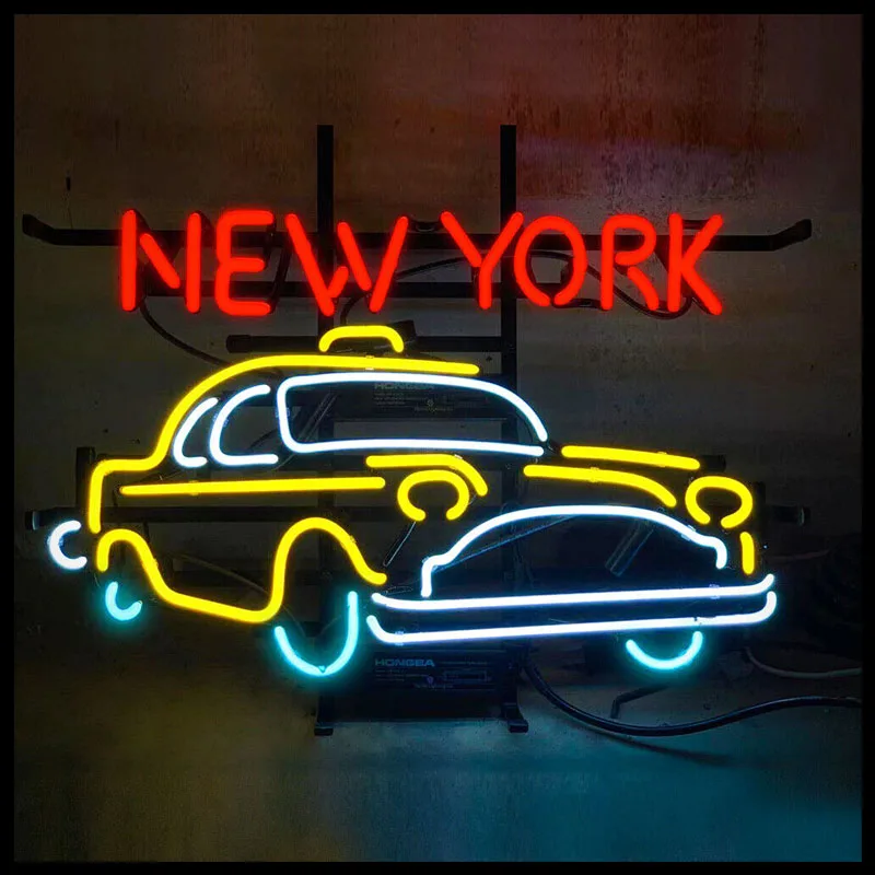 Outdoor Lighting New York - Neon Sign for New York Taxi