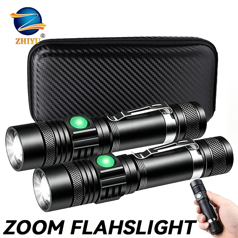 Outdoor Lighting Guide - T6 LED Rechargeable Flashlight,18650 Zoomable Torch,