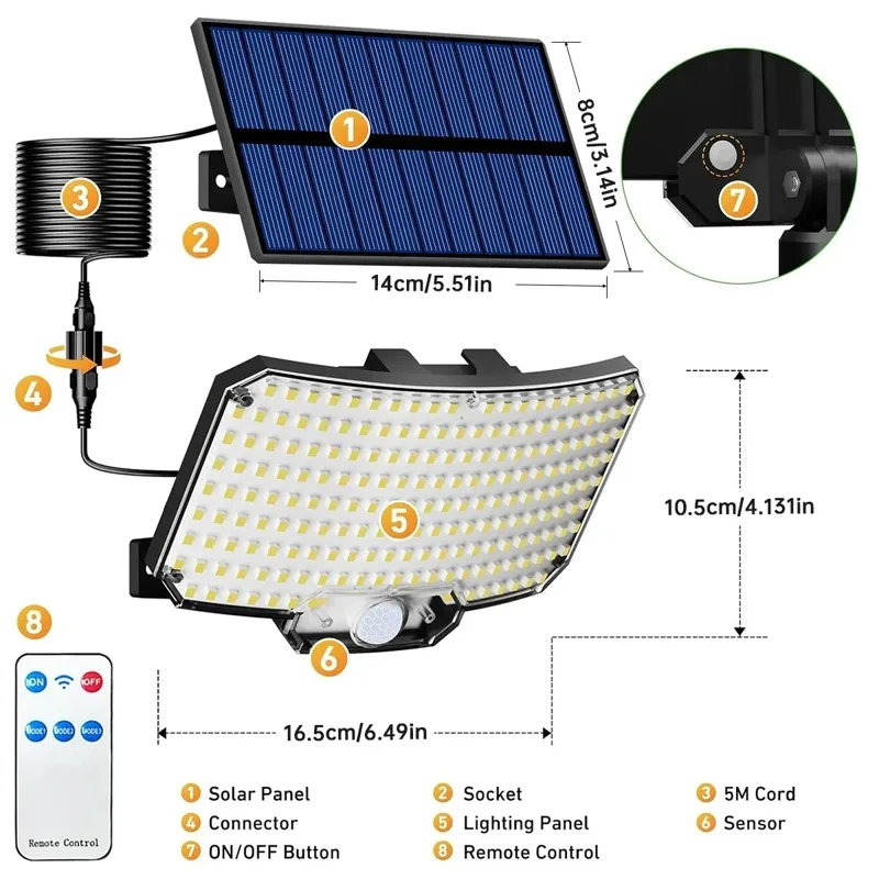 234LED Solar Outdoor Lights Mo - Outdoor Lighting For Garden recension och pris