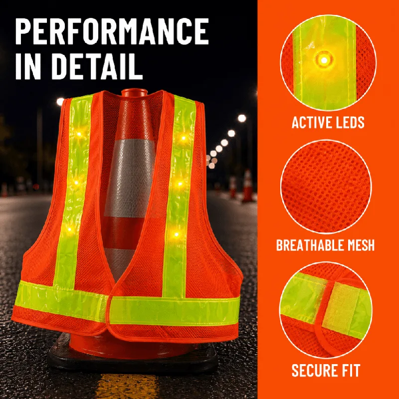 Mesh Fabric LED Safety Vest Re - Outdoor Lighting Strip recension och pris