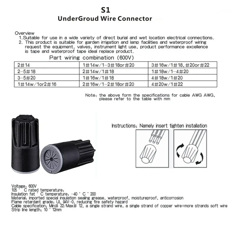 ABJA-Waterproof Wire Connector - Outdoor Lighting Voltage recension och pris