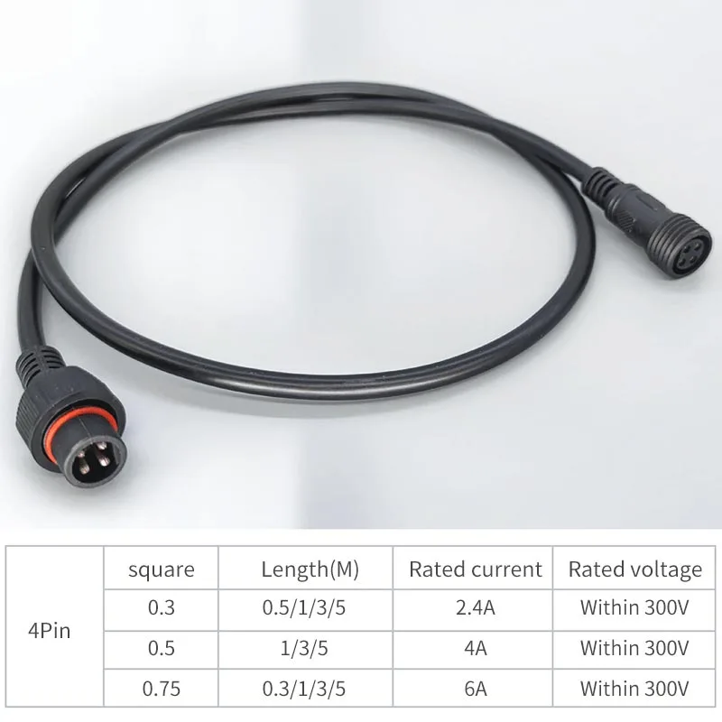 Male Famale Plug Cable 4Pin Wa - Outdoor Lighting Extension Cable recension och pris