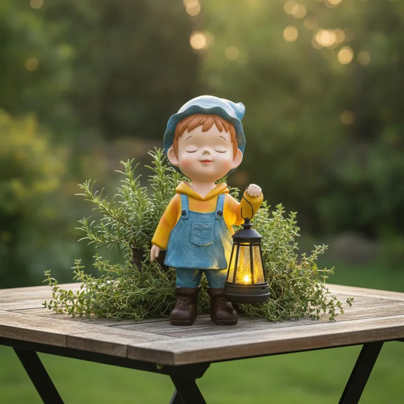 Child Statue with Lantern Hand - Outdoor Lighting For Garden recension och pris