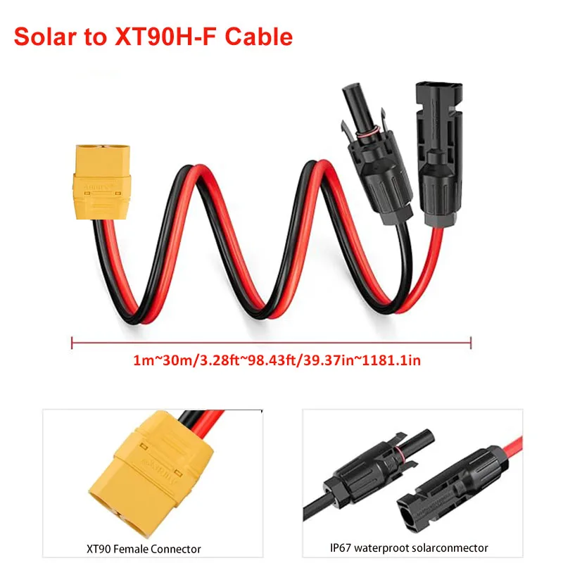 XT90 Female/Male to Solar Conn - Outdoor Lighting Extension Cable recension och pris