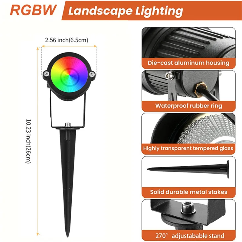 RGBW Landscape Lighting 10W wi - Outdoor Lighting For Garden recension och pris