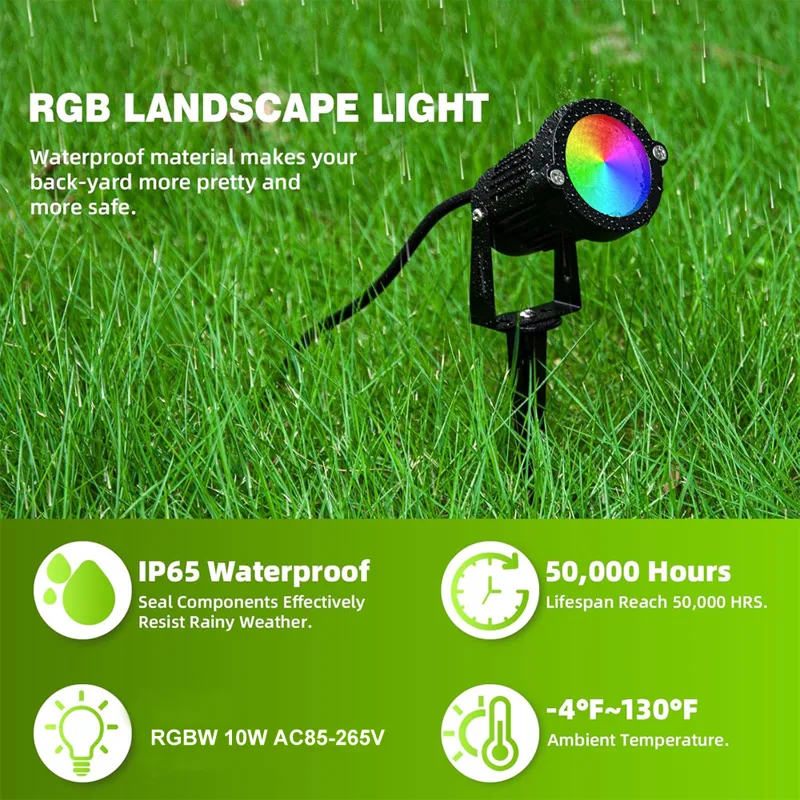 RGBW Landscape Lighting 10W wi - Outdoor Lighting For Garden recension och pris