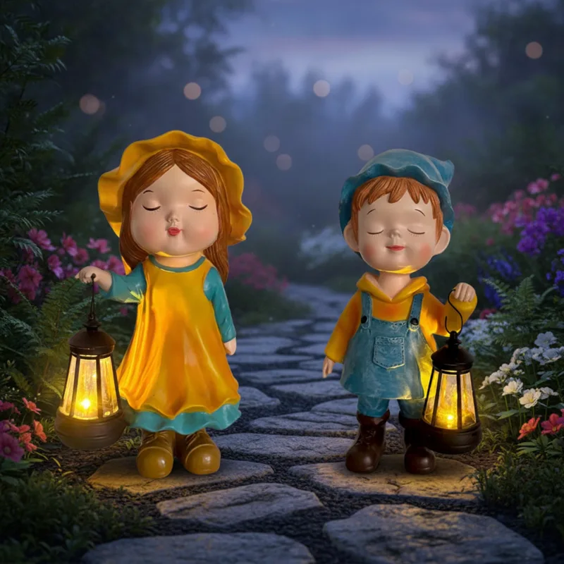 Child Statue with Lantern Ligh - Outdoor Lighting For Garden recension och pris