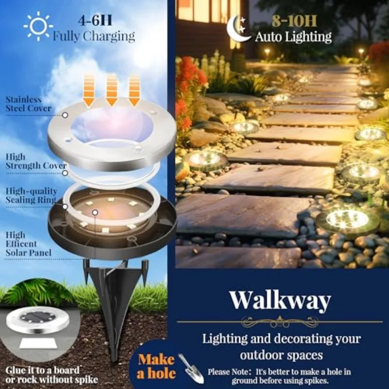 Solar Ground Lights Solar Ligh - Outdoor Lighting For Garden recension och pris