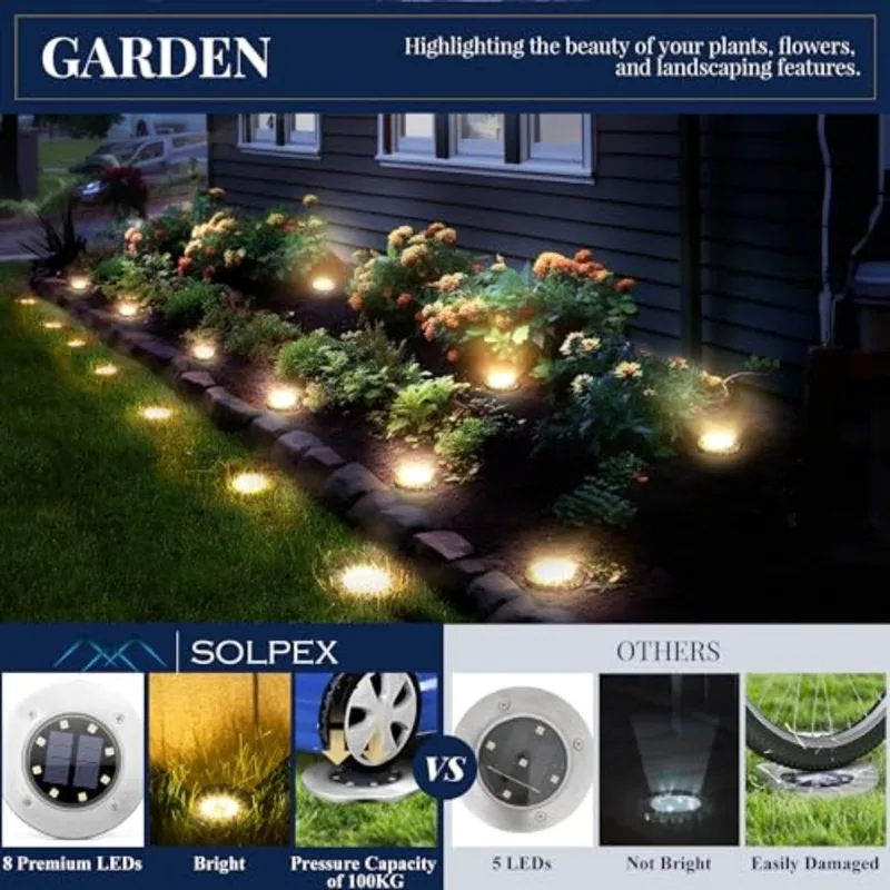 Solar Ground Lights Solar Ligh - Outdoor Lighting For Garden recension och pris