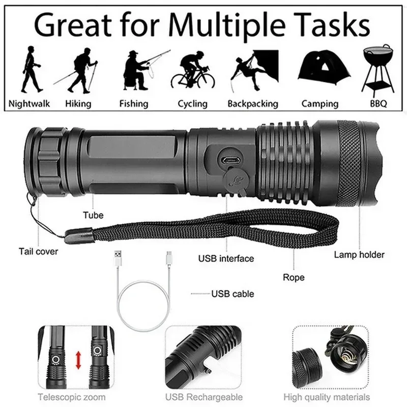 High Power XHP70 Led Flashligh - Outdoor Lighting Guide recension och pris
